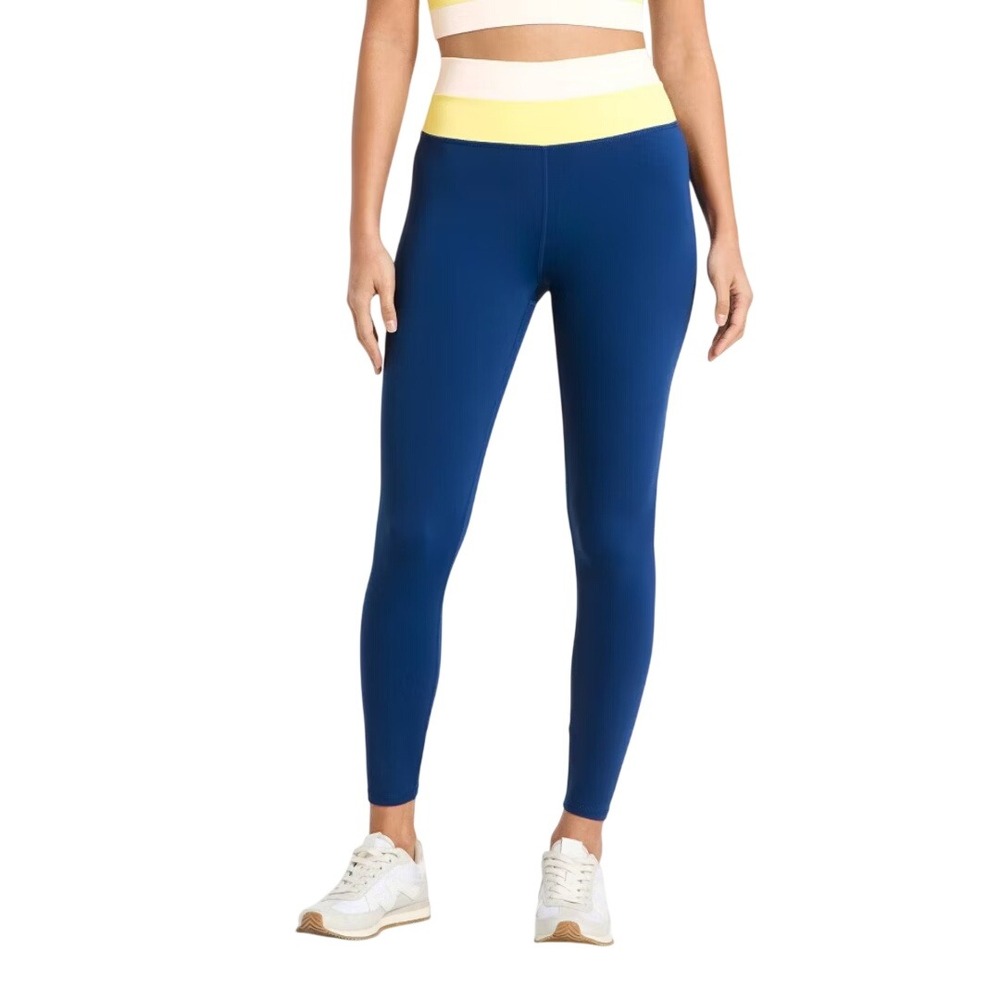 JoyLab Women's Blue Yellow Colorblock‎ High Rise Athletic Leggings Size Small